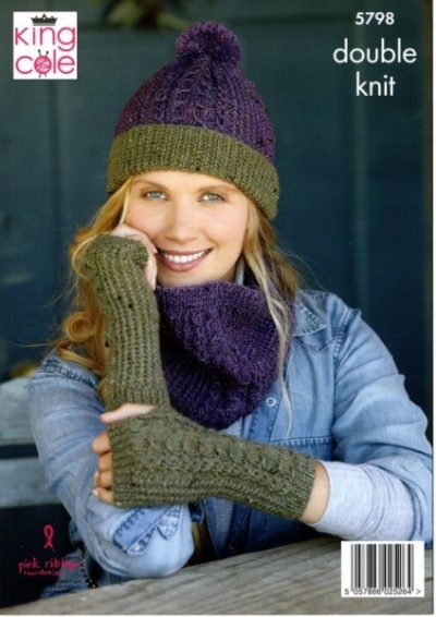 Knitting Pattern - King Cole 5798 - Homespun DK - Ladies Accessories